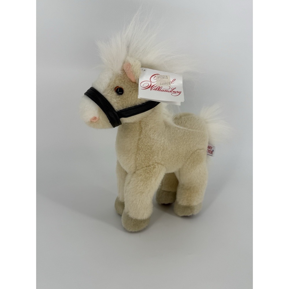 Rare VTG 1997‎ Mary Meyer Cream Horse Pony Colonial Williamsburg Plush Toy 11"